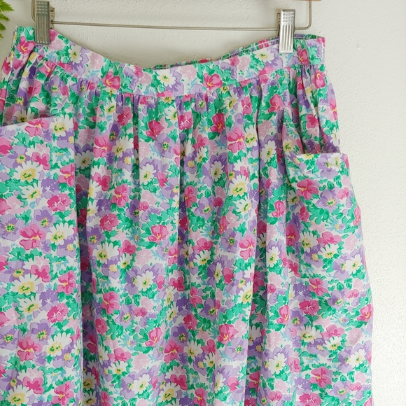 Vintage Spring Pastel Floral Midi Skirt - Picture 2 of 2
